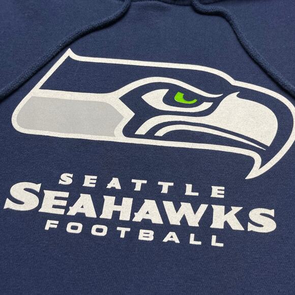 Majestic 2014 Seattle Seahawks Blue Hoodie Mens Size M GUC - Picture 3 of 11